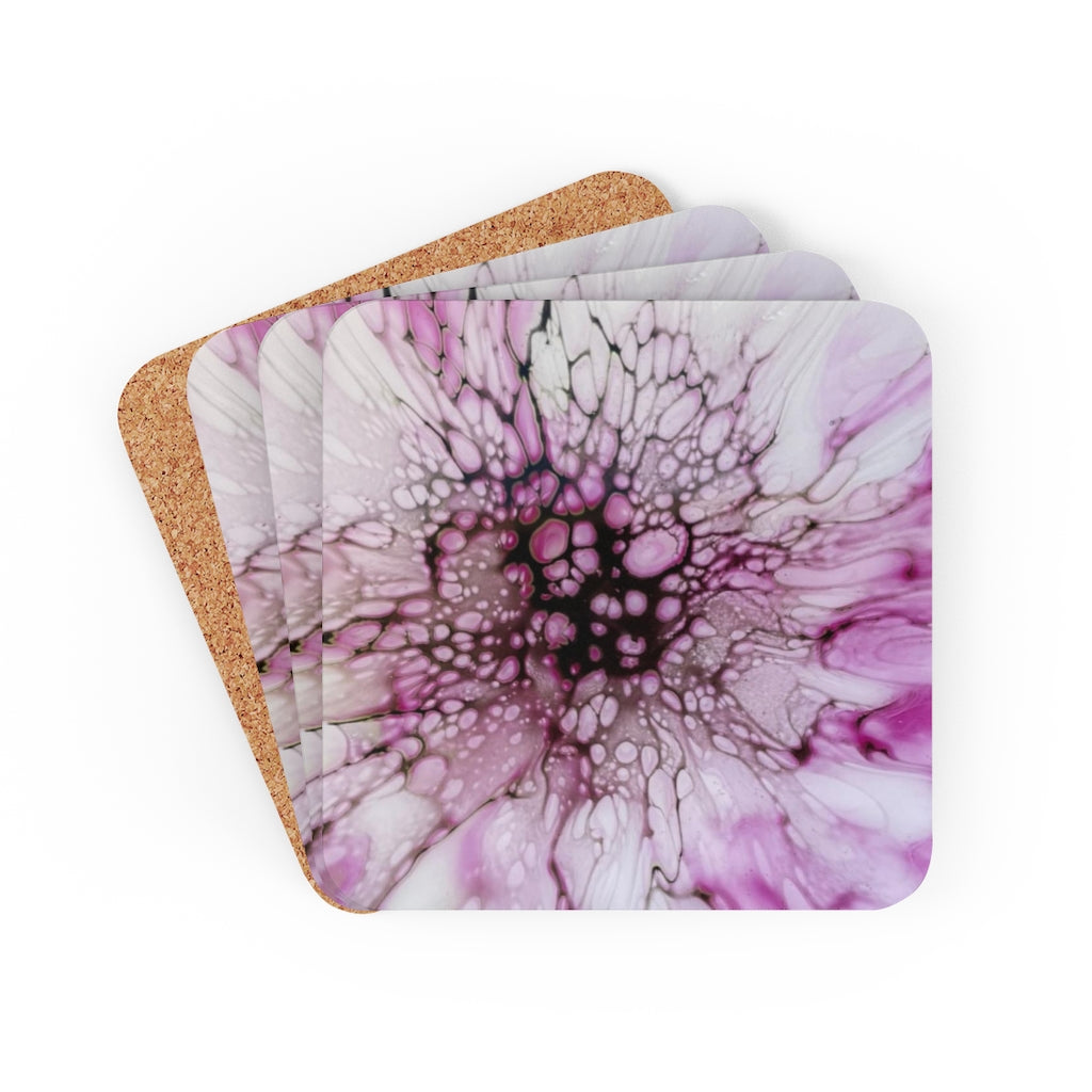 'Pink Sunshine' Corkwood Coaster Set