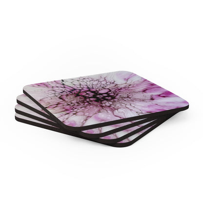 'Pink Sunshine' Corkwood Coaster Set